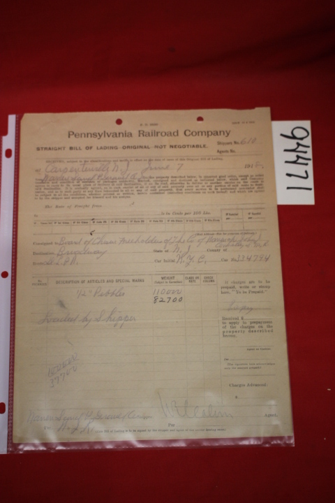 The Pennsylvania Railroad Company: Bill of Lading