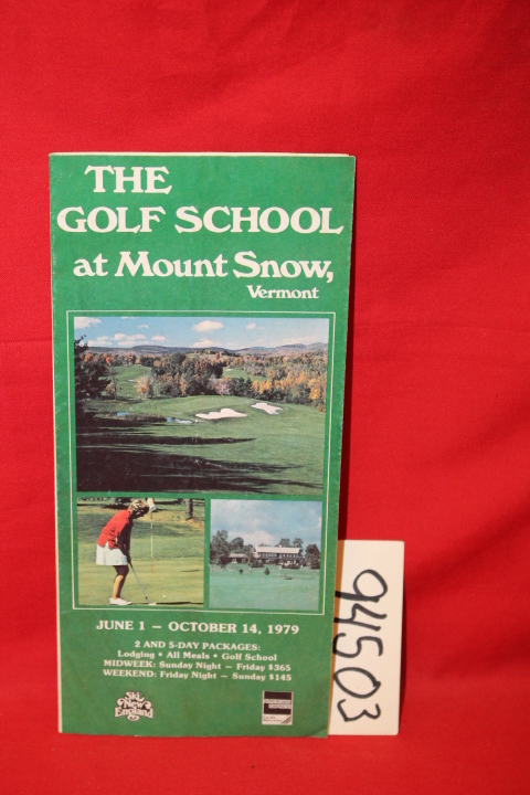 The Golf School at Mount Snow, Vermont: Three Fold Brochure for the golf Scho...
