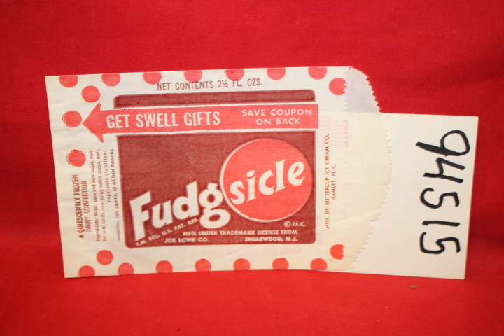 Joe Lowe Co.: Fudgsicle unused wrapper