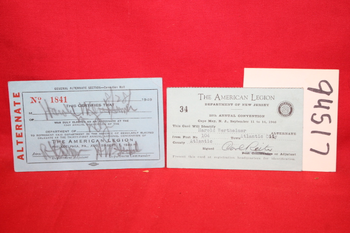 The American Legion: Alternate identification card for 1949 anual convention