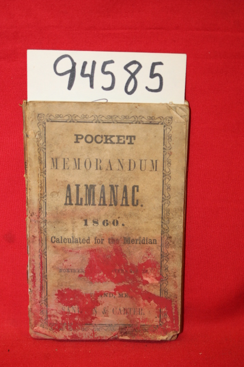 Hutchinson & Bullard: Pocket Memorandum Almanac 1860
