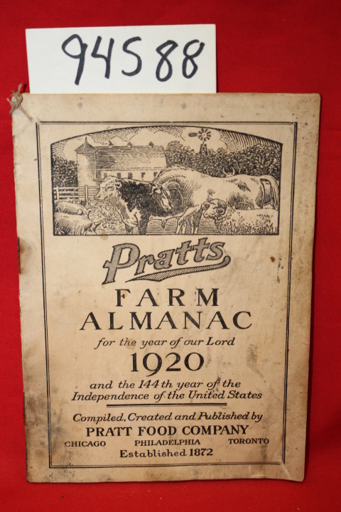 Pratt Food Company: Pratts, Farm Almanac for the Year of Our Lord 1920