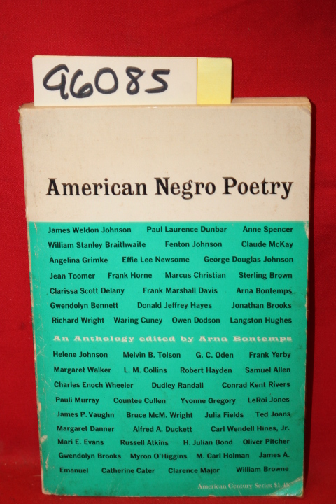 Bontemps, Arna, ed.;: American Negro Poetry