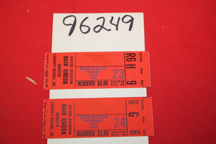 Rochester Community Baseball: Seating Ticket for Baseball Game  July 1982 (Re...