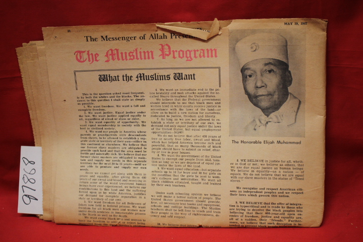 Muhammad, Elijah: The Messenger of Allah Presents the Muslim Program (May 19,...