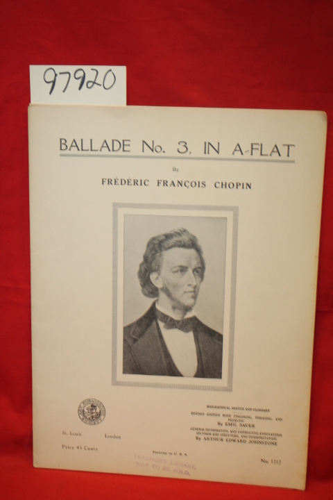 Chopin, Frederic Francois: Ballade No. 3 in A-Flat (Sheet Music  PORTRAIT ON ...