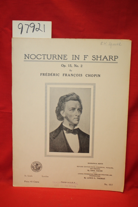 Chopin, Frederic Francois: Nocturne in G Major (Sheet Music  PORTRAIT ON COVER )