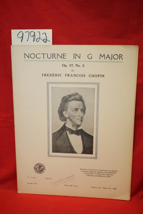 Chopin, Frederic Francois: Nocturne in G Major (Sheet Music  PORTRAIT ON COVER )