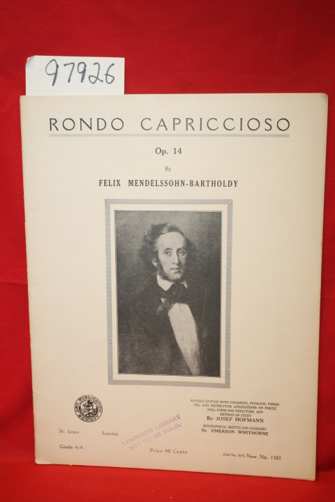 Mendelssohn-Bartholdy, Felix: Rondo Capriccioso (Sheet Music  PORTRAIT ON COV...