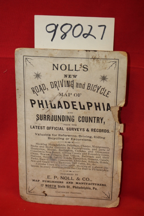 E. P. Noll & Co.: Noll's New Road, Driving and Bicycle Map of Philadelphia an...