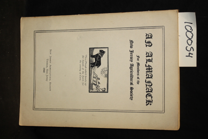 Weiss, Harry B.: An ALmanac for Members of the New Jersey Agricultural Society