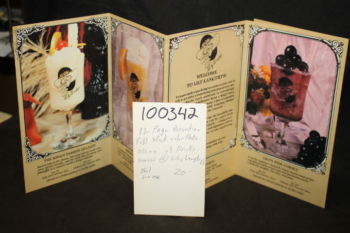 Lily Langtry's: Drink Menu