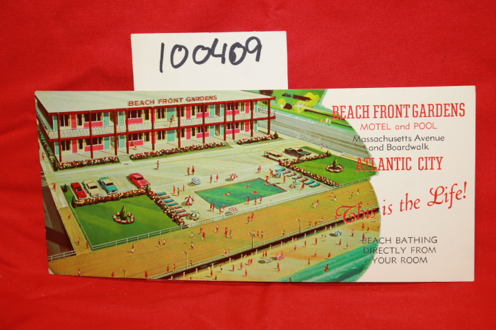 Beach Front Gardens: Beach Front Gardens Motel and Pool Atlantic City Postcard