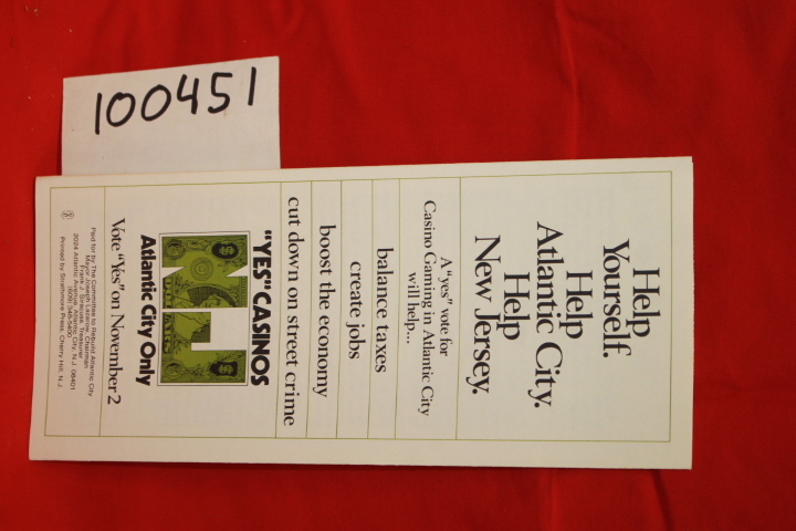 Lazarow, Joseph; The Committee to Re...: Help Yourself. Help Atlantic city. H...