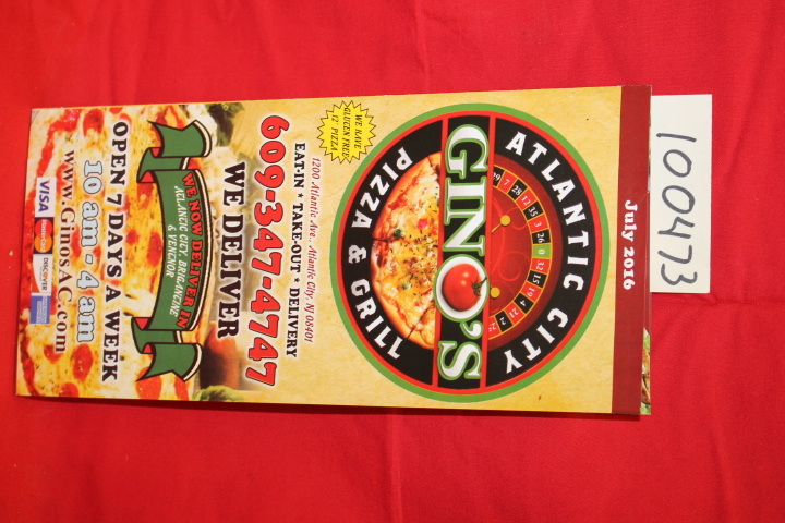 Gino's Pizza & Grill: Gino's Pizza & Grill Atlantic City July 2016 menu