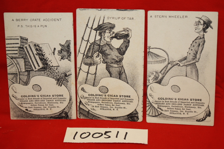 Golding's Cigar Store: Golding's Cigar Store; Victorian Advertising Card