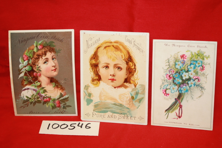 Niagra Corn Starch: Niagra Corn Starch; Victorian Advertising Card 3 CARDS