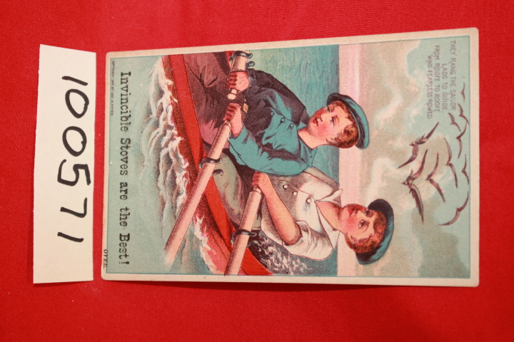 L. Baldwin: Invincible Stoves are the Best!; Victorian Advertising Card