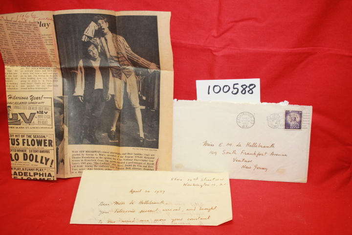 Tyler, William Royall; Clata, Louis;...: Hand Written Signed Letter by Willia...