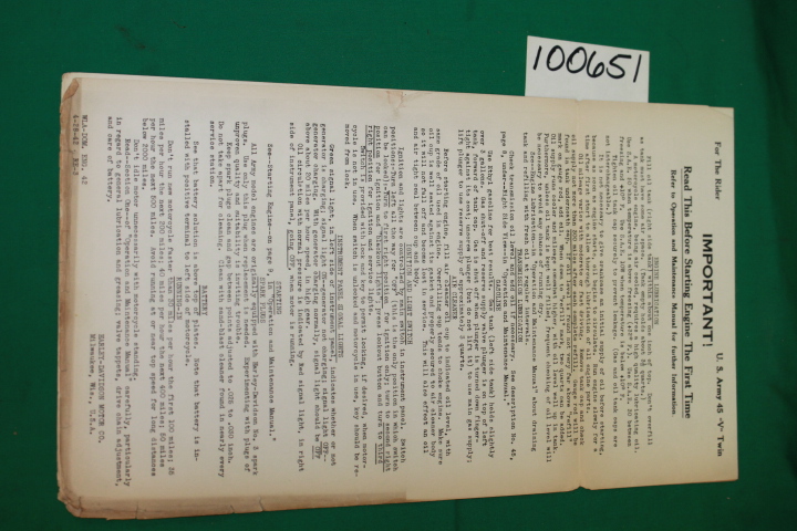 Harley-Davidson Motor Co.WLA-DOM ENG...: Harley-Davidson Motorcycle WW II Ini...