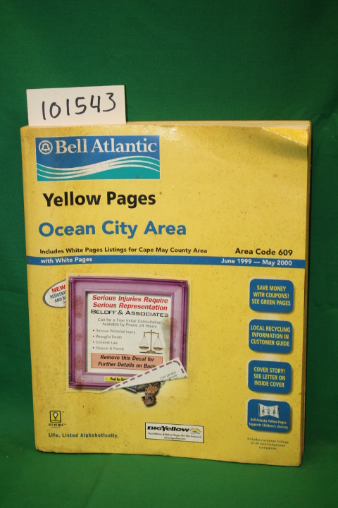 Bell Atlantic: Ocean City Area Yellow Pages June 1999 - May 2000 Area Code 60...
