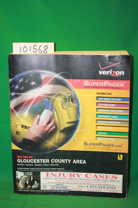 Verizon: SuperPages Gloucester County Area Area Code 856 December 2002 Woodbu...