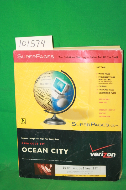 Verizon: SuperPages Ocean City May 2001 Includes Listings for Cape May Area, ...