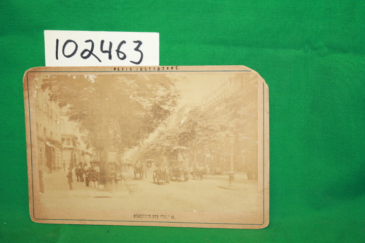 F. Lutton horse & buggy: Paris Ihstantane Boulevard Des Italians, old sepia  ...