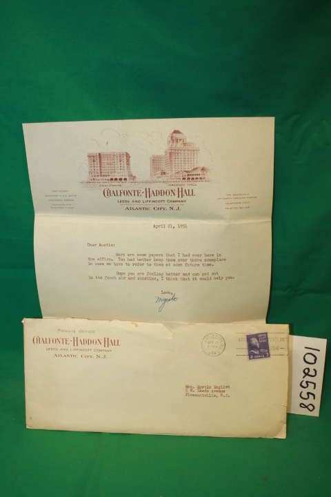 Myrtle; Chalfonte-Haddon Hall; Leeds...: Letter on Chalfonte-Haddon Hall lett...