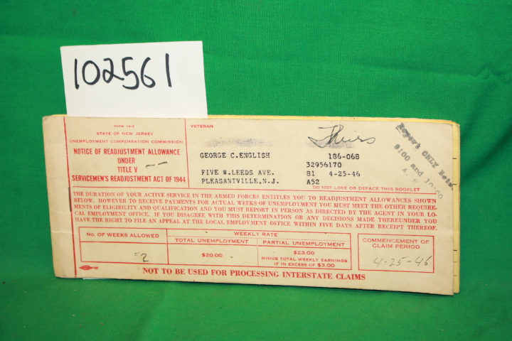 State of New Jersey Unemployment Com...: Notice of Readjustment of Allowance ...