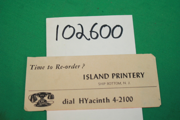 Island Printery: Advertising Card from Island Printery   Time to Re-order?  (...