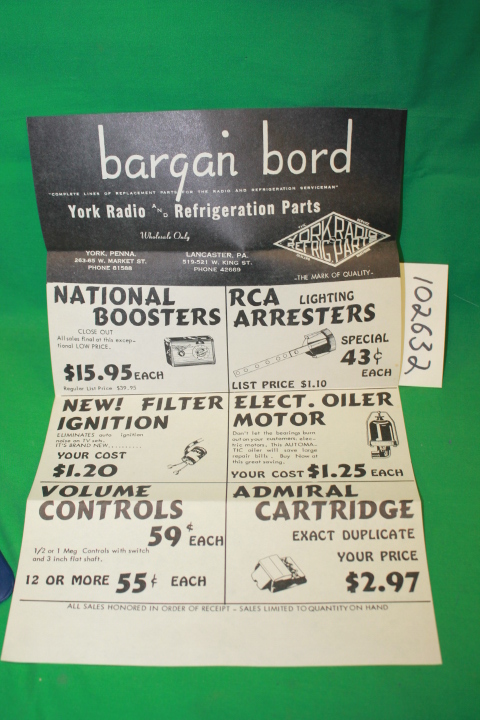 York Radio and Refrigeration Parts: Bargain Bord York Radio and Refrigeration...