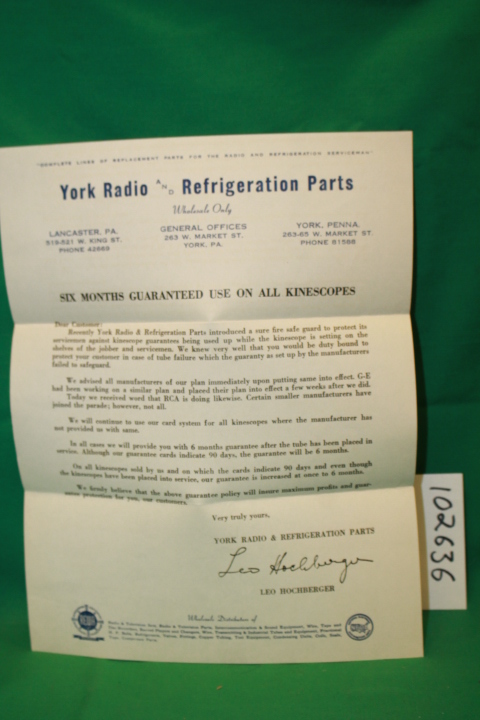 York Radio and Refrigeration Parts: York Radio and Refirigeration Parts Six M...