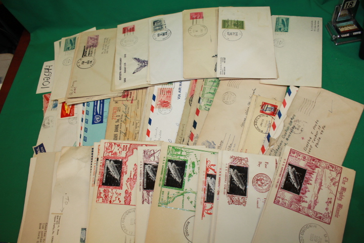 USNS Atlanta; Arizona, Arkansas, Bau...: 48 canceled envelopes mailed from sh...