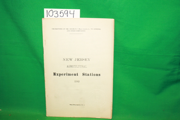 Richardson, Charles H.; New Jersey A...: The Response of the House-Fly to Amm...