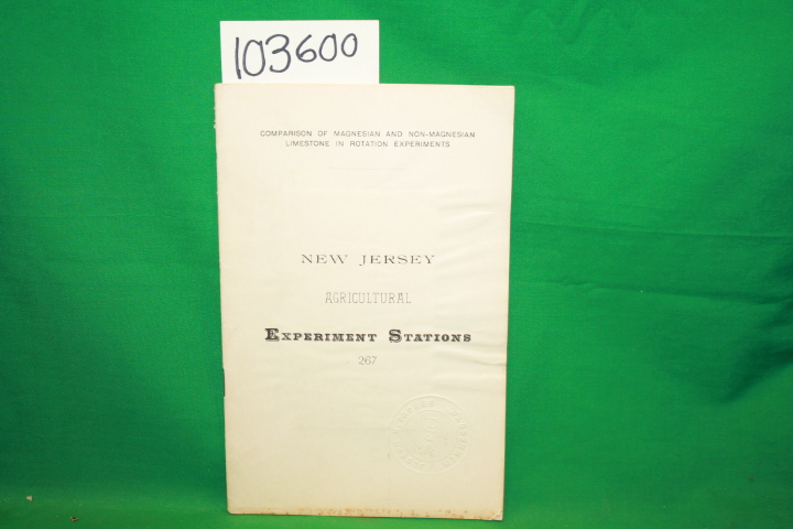 Lipman, Jacob G.; New Jersey Agricul...: Comparison of Magnesian and Non-Magn...