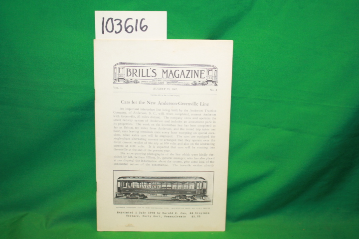 J. G. Brill Company: Brill's Magazine:Trolley  Cars for the New-Anderson Gree...