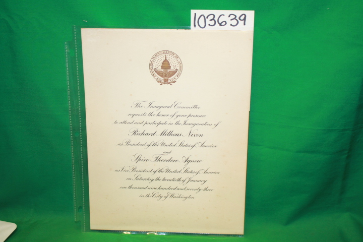 The Inaugural Committee Richard Milh...: Inauguration of Richard Milhous Nixo...