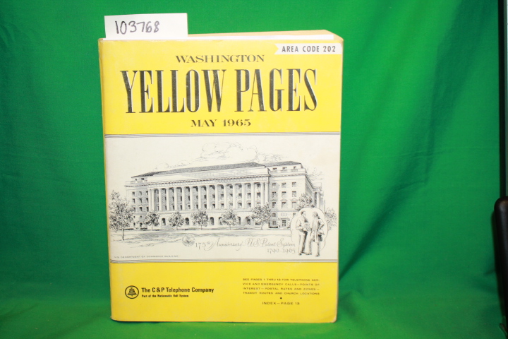 C&P TELEPHONE COMPANY: Washington D.C. Yellow Pages Area Code 202 May 1965 Te...