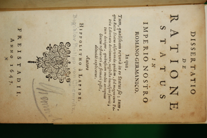 Lapide, Hippolitho  Sammelband, Drei...: Dissertatio de Ratione Statvs in Imp...