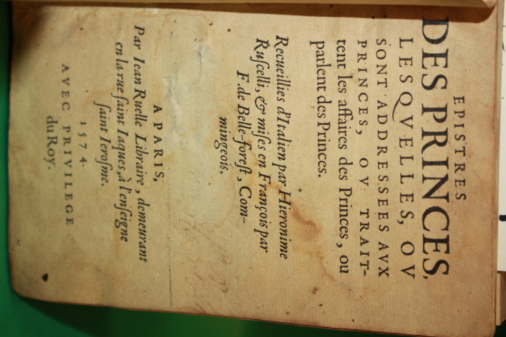 Rufcelli, Hieronime: epistres des princes lesqvelles, ov sont addressees avx ...