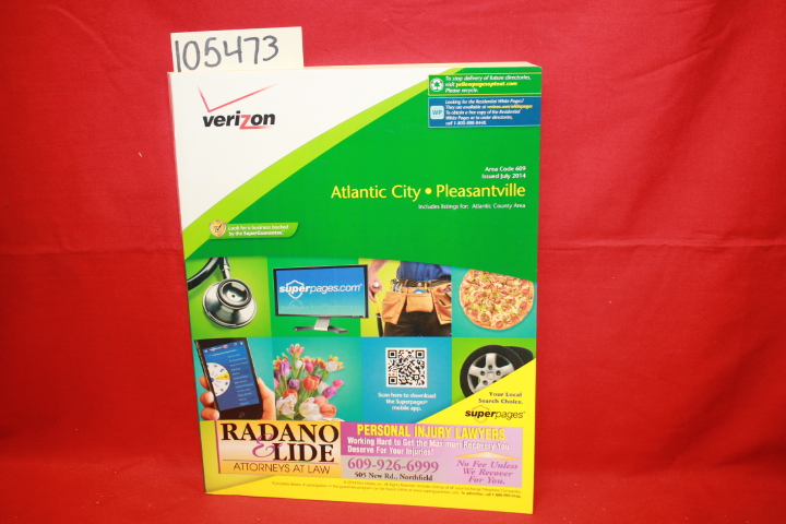 Verizon: Yellow/White Pages: Atlantic County 2014 Telephone Directory