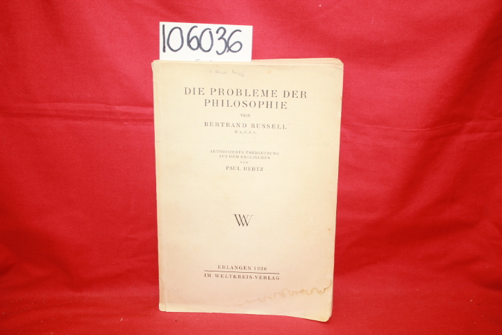 Russell, Bertrand; Hertz, Paul: Die Probleme Der Philosophie (The Problems of...