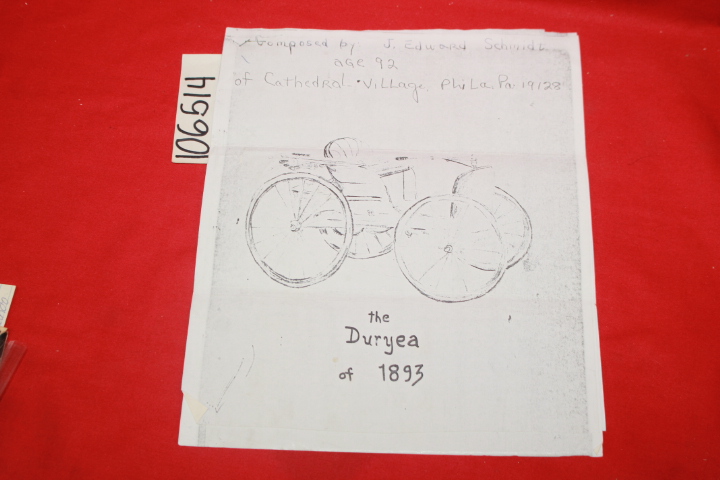 Schmidt, J. Edward: The Duryea of 1893 Photocopy