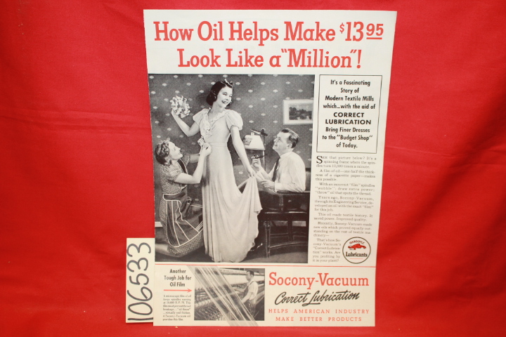 Socony-Vacuum Textile Industry: How Oil Helps Make $13.95 Look Like a  Million !