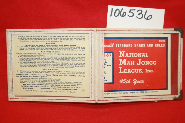 National Mah Jong: National Mah Jong League Official Standard Hands and Rules