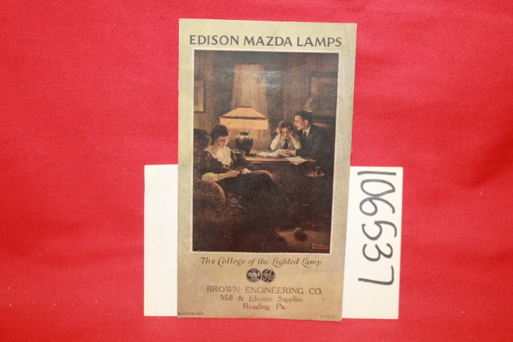 Brown Engineering: Edison Mazda Lamps Advertisement Card