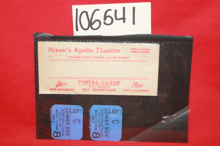 Nixon's Apollo Theatre: Nixon's Apollo Theatre Envelope with 2 Tickets