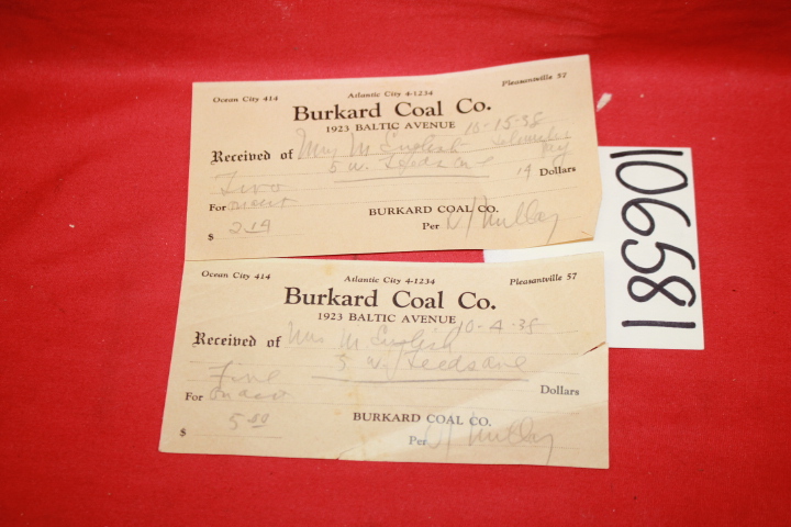 Burkard Coal Co.: Bank Receipts
