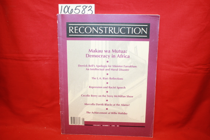 Kennedy, Randall; Sears, Bejamin: Reconstruction Vol. 2 No. 1 Makau wa Mutua:...